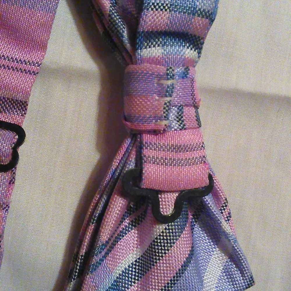 Izod Pink Purple Plaid Bow Tie